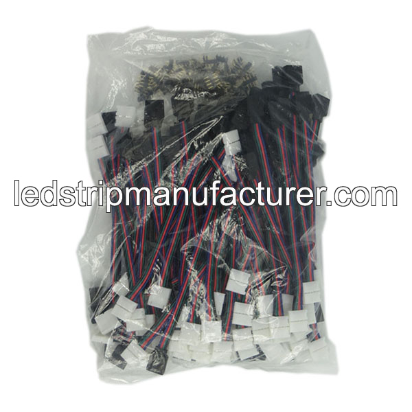 5050 led strip double connector 4pins 10mm with wire